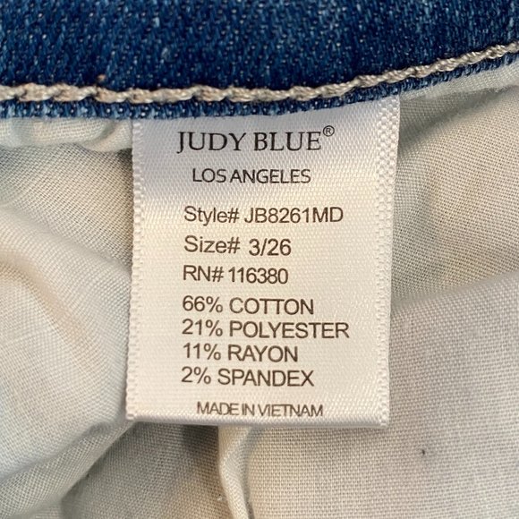 Judy Blue Destroyed Distressed Slim Skinny 90s Y2K Grunge Jeans JB8261MD-3/26 - Picture 15 of 16